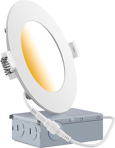 Panneau mince 6 po 12 W 120 V 30-40-50 K blanc givré, intensité variable, TRIAC