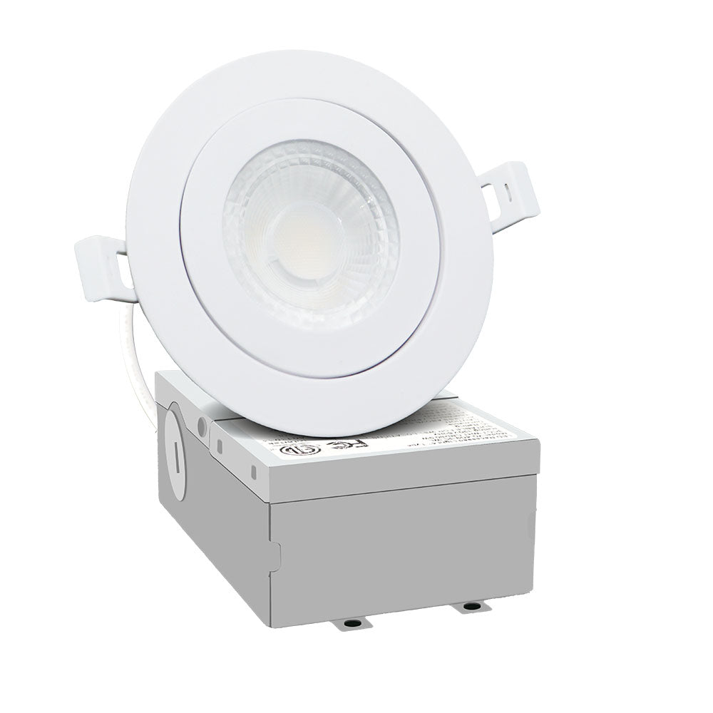 Slim Panel 4" 9W 120V 27-30-35-40-50K white clear Gimbal dim TRIAC