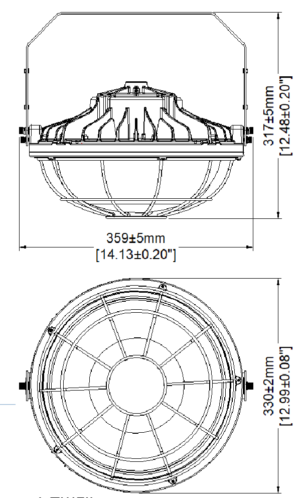 Explosion Proof UFO 100W 120-347V 40K Gray Clear C1D2 IP66