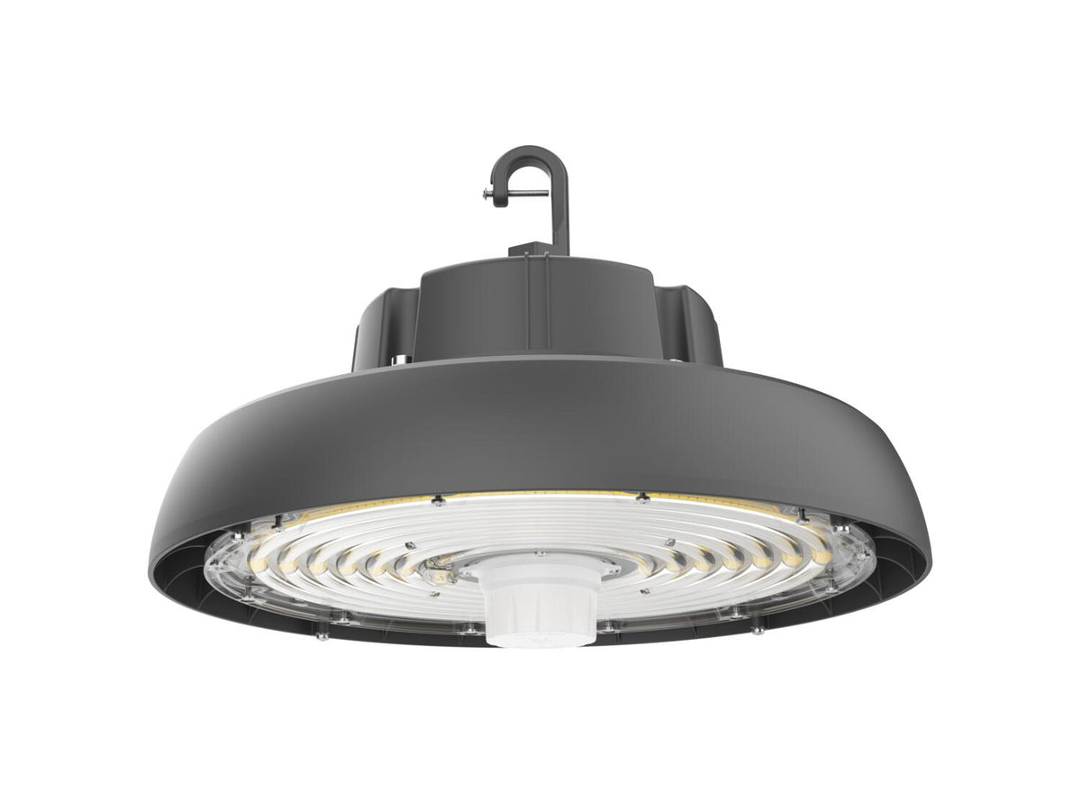 UFO highbay V2 240-200-150W 120-347V 50K black clear 90 deg. motion base dim 0-10V