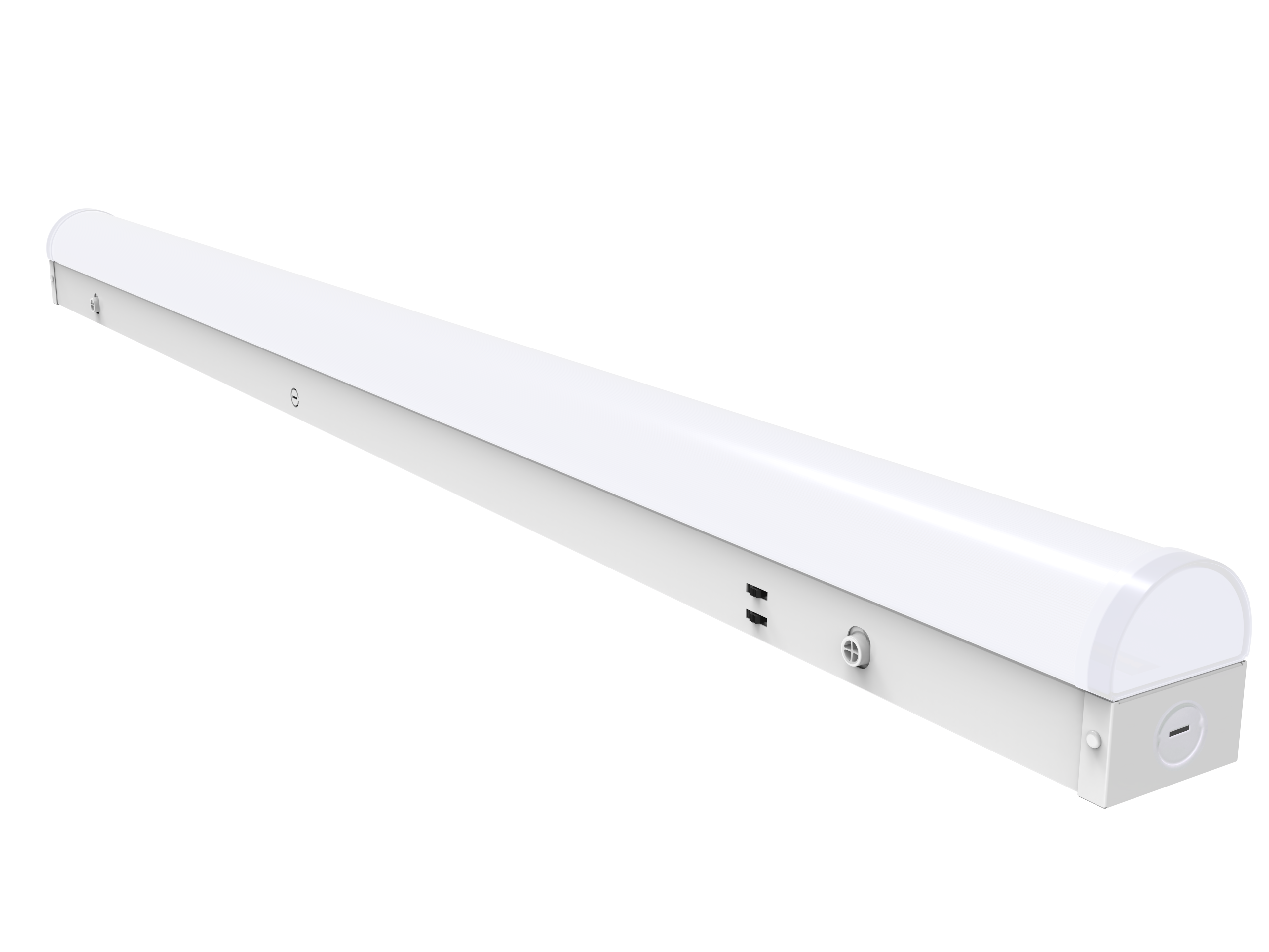 Luminaire linéaire 4 pi 40-32-24 W 120-347 V 35-40-50 K blanc givré 12 V CC, intensité variable 0-10 V