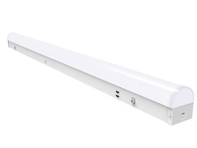 Luminaire linéaire 4 pi 40-32-24 W 120-347 V 35-40-50 K blanc givré 12 V CC, intensité variable 0-10 V