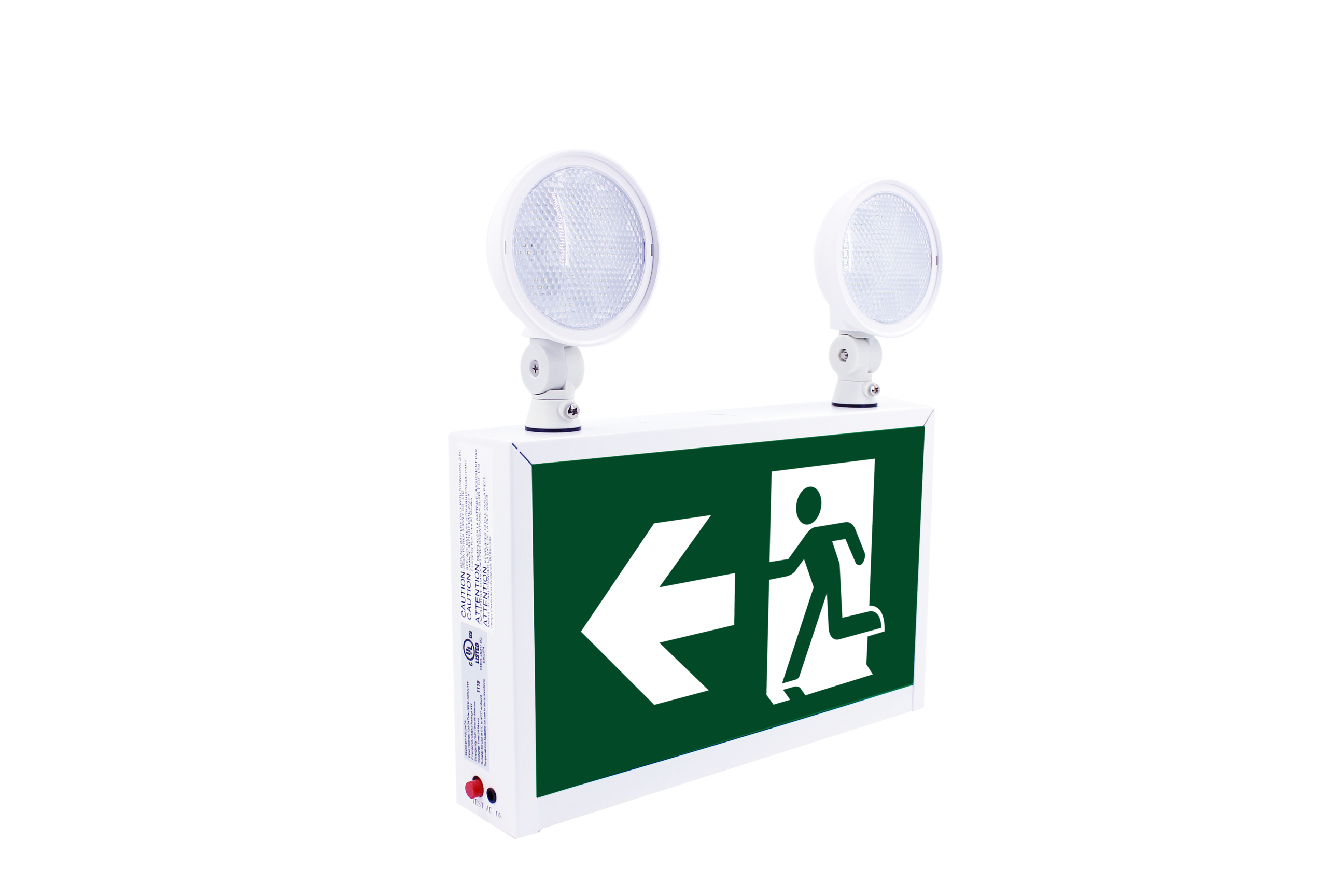 Feu de secours homme courant acier blanc 120-347 V 90 min NiCad 0,2 + 2 x 0,8 W