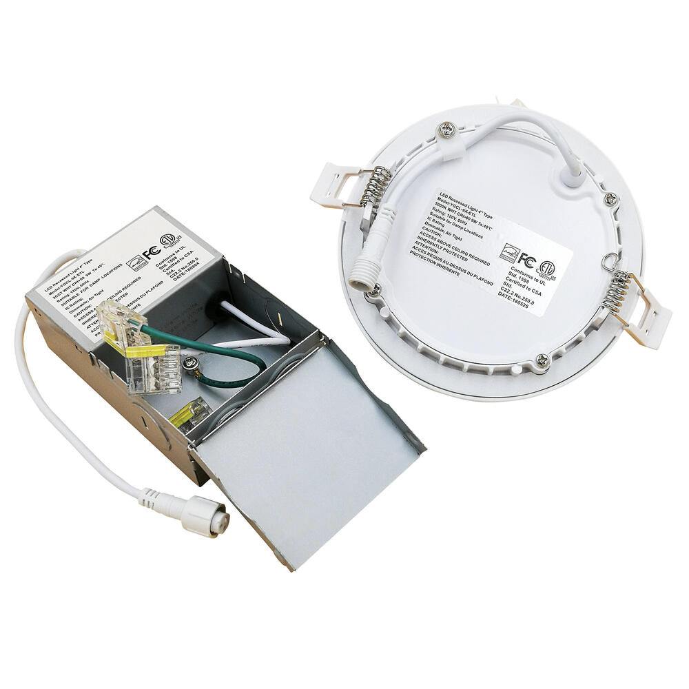 Panneau mince 4 po 9 W 120 V 30-40-50 K noir givré Variateur d'intensité TRIAC