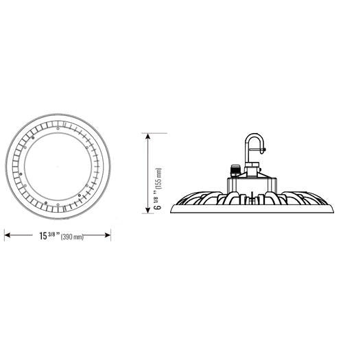 UFO highbay V1 200W 100-277V 50K black clear 120 deg. frost dim 0-10V