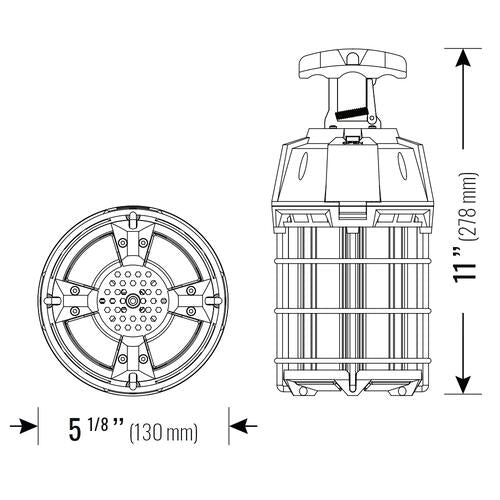 Work light 100W 120V 50K orange clear omni