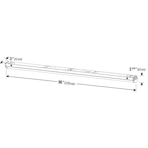 Luminaire linéaire 8 pi 80-70-60 W 120-347 V 35-40-50 K blanc givré 12 V CC, intensité variable 0-10 V