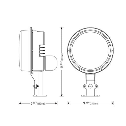 (Vente finale) Barn light 100W 100-277V 50K black clear 120 deg. twist lock photo.