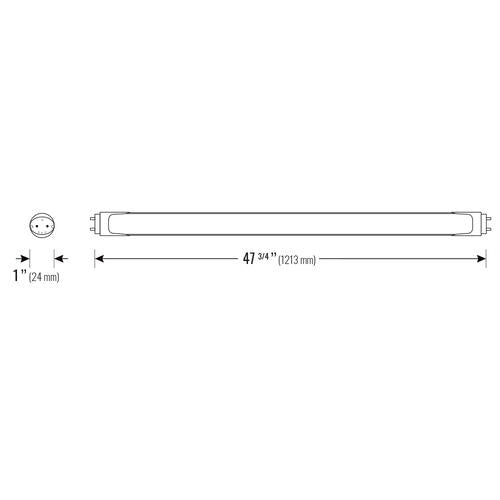 (Vente finale) T8 4ft 18W 120-347V 50K 2-pin both ends wiring frost ballast bypass