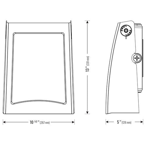 Wall pack full cutoff 80-60-40-20W 120-347V 30-40-50K bronze clear type 2 int. photo.