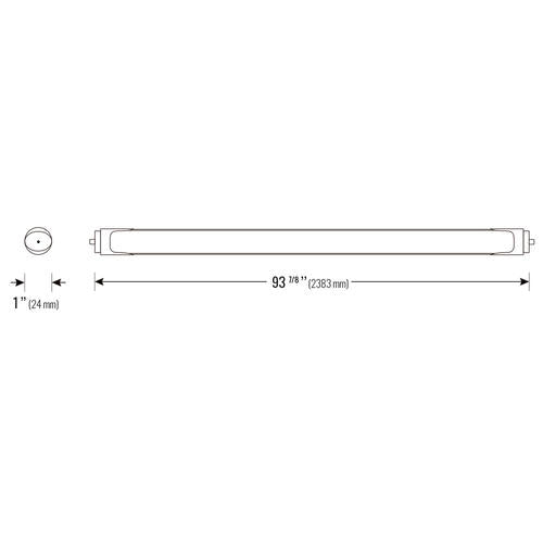 [10pk] T8 8ft 40W 120-347V 50K 1-pin both ends wiring clear ballast bypass