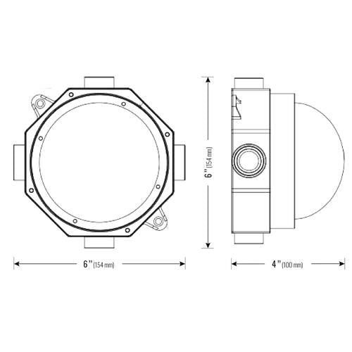 Projecteur marin 6" 25 W 100-277 V 30 K, gris givré, intensité variable 0-10 V
