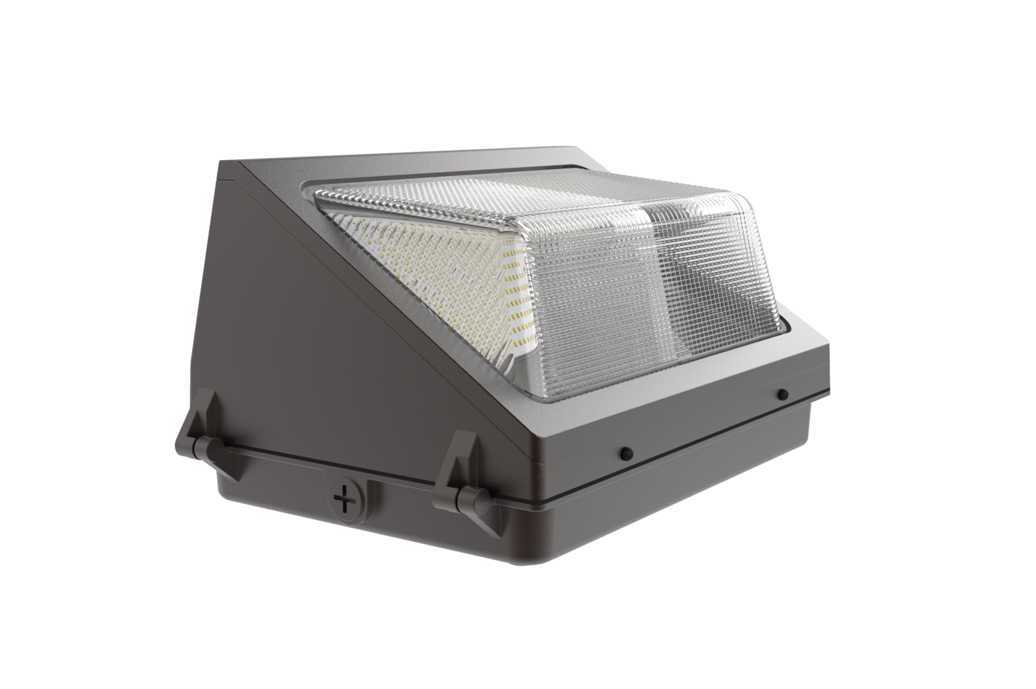 Wall pack SS 120-100-80W 120-347V 30-40-50K bronze clear 120 deg. DC12V int. photo.