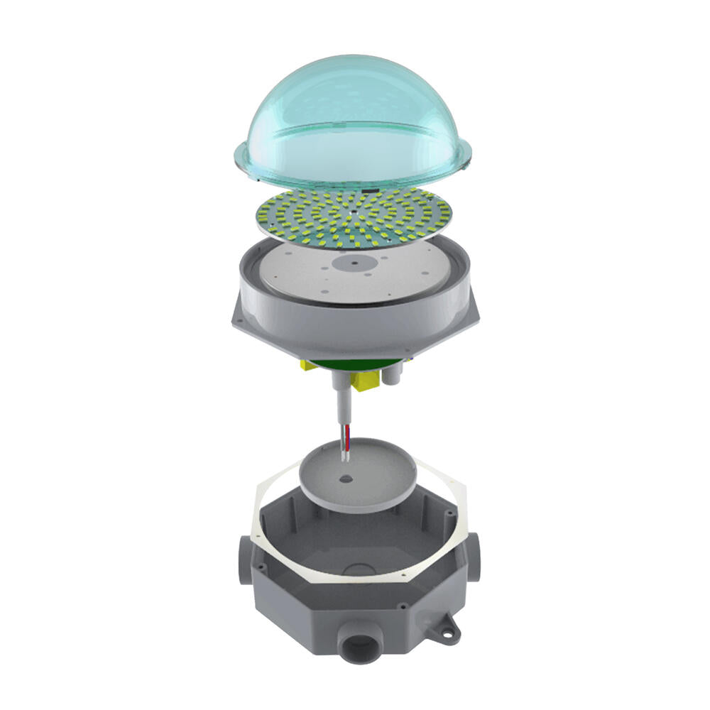 Marine light 6" 25W 100-277V 50K grey frost dim 0-10V
