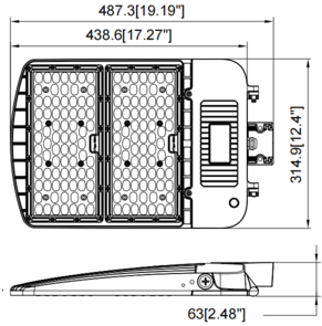 Éclairage de zone V3 300-240-200 W 100-277 V 30-40-50 K bronze transparent, culot 3M à mouvement, verrouillage par rotation. Photo :