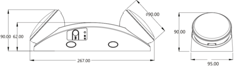 Éclairage de secours à tête double 1,6 W 120-347 V batterie 120 min 1 W