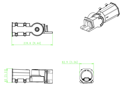 Fixation coulissante réglable pour mât rond de 6,35 cm maximum, Support Area Light V3