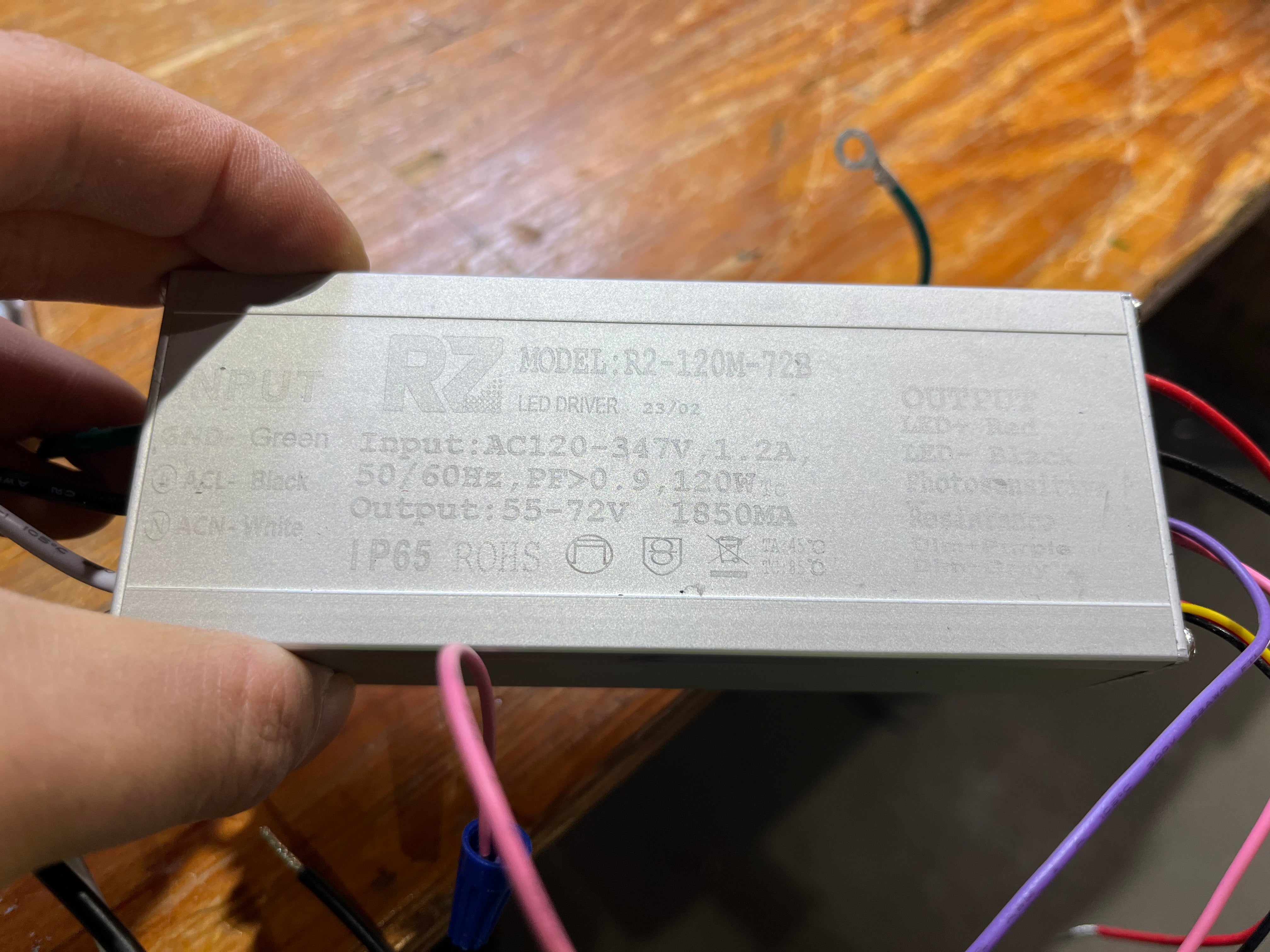 LED Driver RZ 120-347VAC 55-72VDC 120W 1.85A Dim. 1-10VDC IP65 photo.