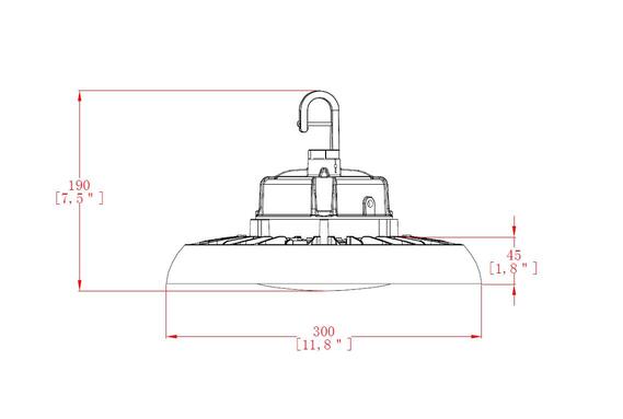UFO highbay dome V2 150-100-80W 120-347V 40-50K black frost 120 deg. dim 0-10V