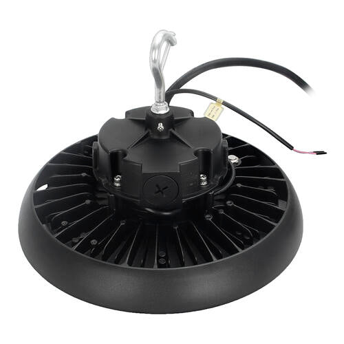 Dôme highbay UFO V2 150-100-80W 120-347V 40-50K noir givré 120 degrés. Variateur 0-10 V