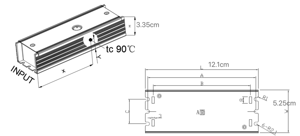 Pilote LED BQ 120-347 VCA 180-260 VCC 60 W 0,3 A, intensité variable 0-10 VCC, UL