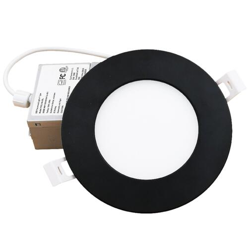 Panneau mince 6 po 12 W 120 V 30-40-50 K noir givré, intensité variable, TRIAC