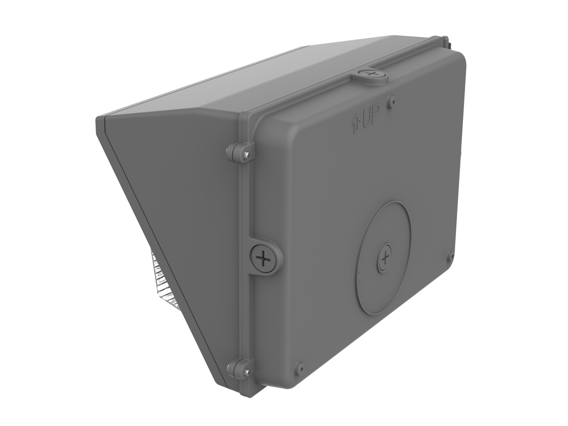 Wall pack SS 120-100-80W 120-347V 30-40-50K bronze clear 120 deg. DC12V int. photo.