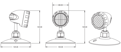 Éclairage de secours à tête déportée simple 2 W 3,6-24 V CC