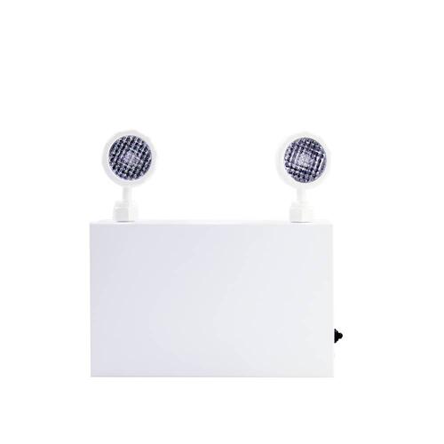 Feu de secours batterie double tête 2 x 2 W acier blanc 120-347 V 120 min Plomb 36 W 36 min