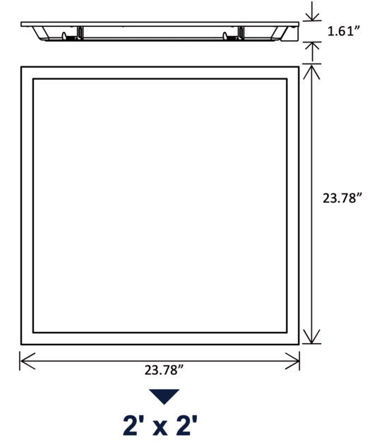 Lot de 2 Panneau lumineux 2 x 2 pi 40-30-25 W 120-347 V 35-40-50 K blanc givré intensité variable 0-10 V
