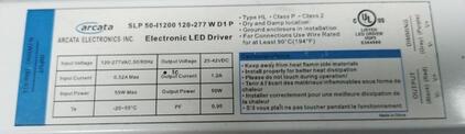 LED Driver Arcata 120-277VAC 27-42VDC 62W Max 1.20A Dimmable 1-10VDC UL Dry and Damp