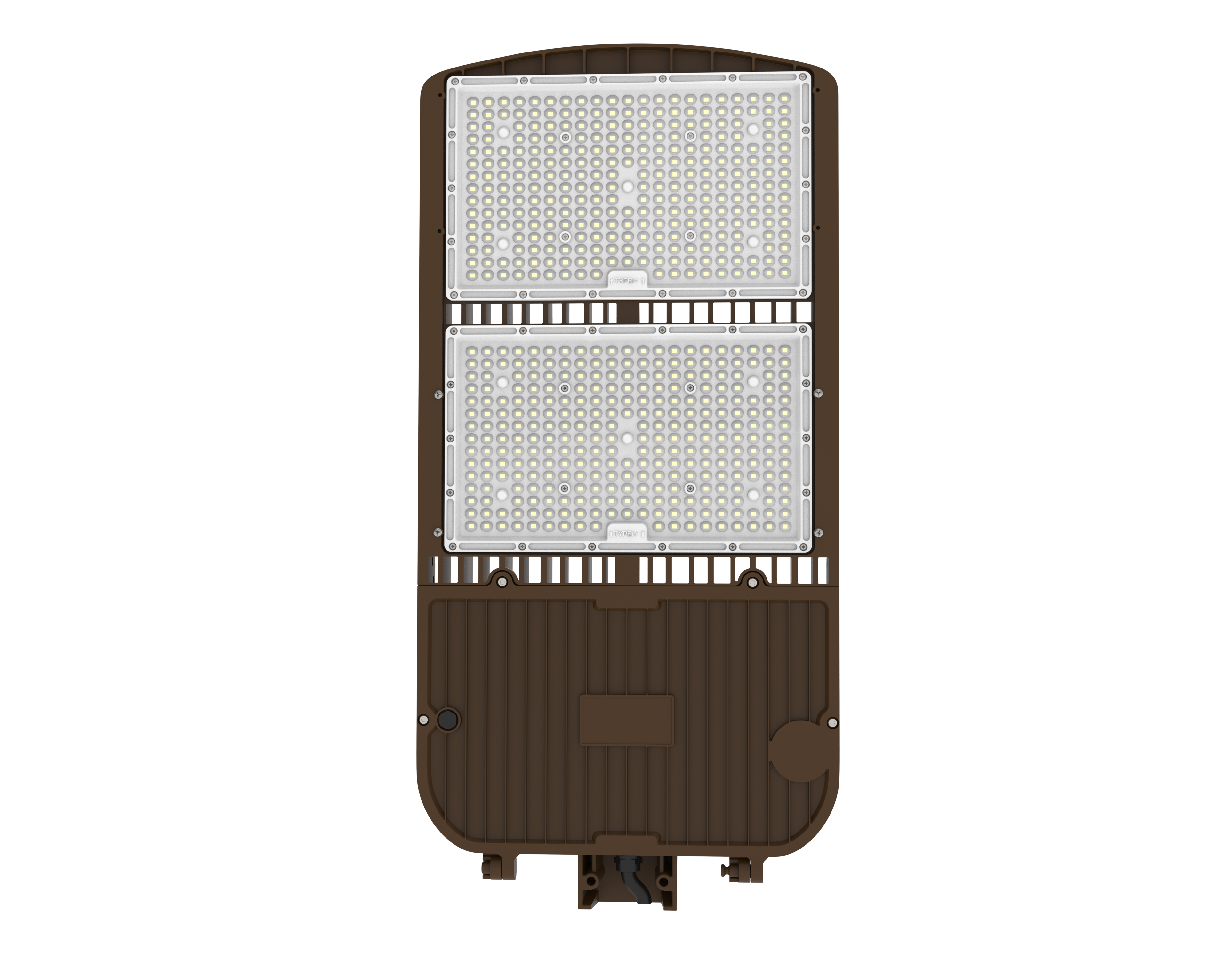 Éclairage de zone V3 500-450-400 W 120-347 V Bronze 57 K transparent, culot à mouvement 3M, verrouillage par rotation (photo)