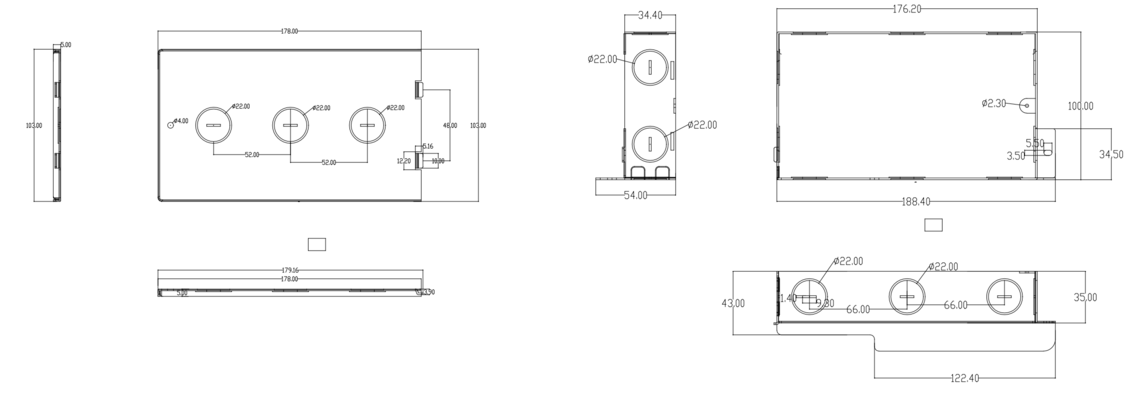 Rallonge de boîte de jonction pour version SS pour panneau lumineux