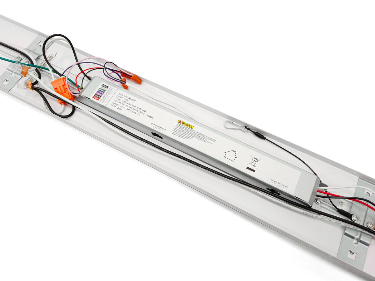 Linear Retrofit 4ft 65-60-50-40-30W 120-347V 35-40-50-57-65K white frost dim 0-10V motion
